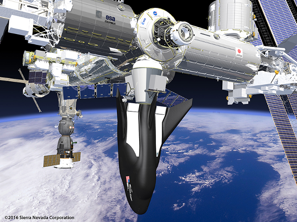 The SNC Dream Chaser at the space station